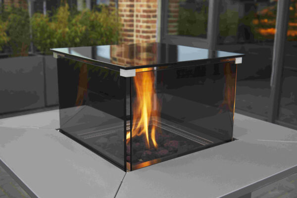 Glasschneidebrett 60x52 Cm Gehärtetes Glas – Hitzebeständig, Antibakteriell, Mit Rutschfesten Silikonfüßen (Grüner Wald)