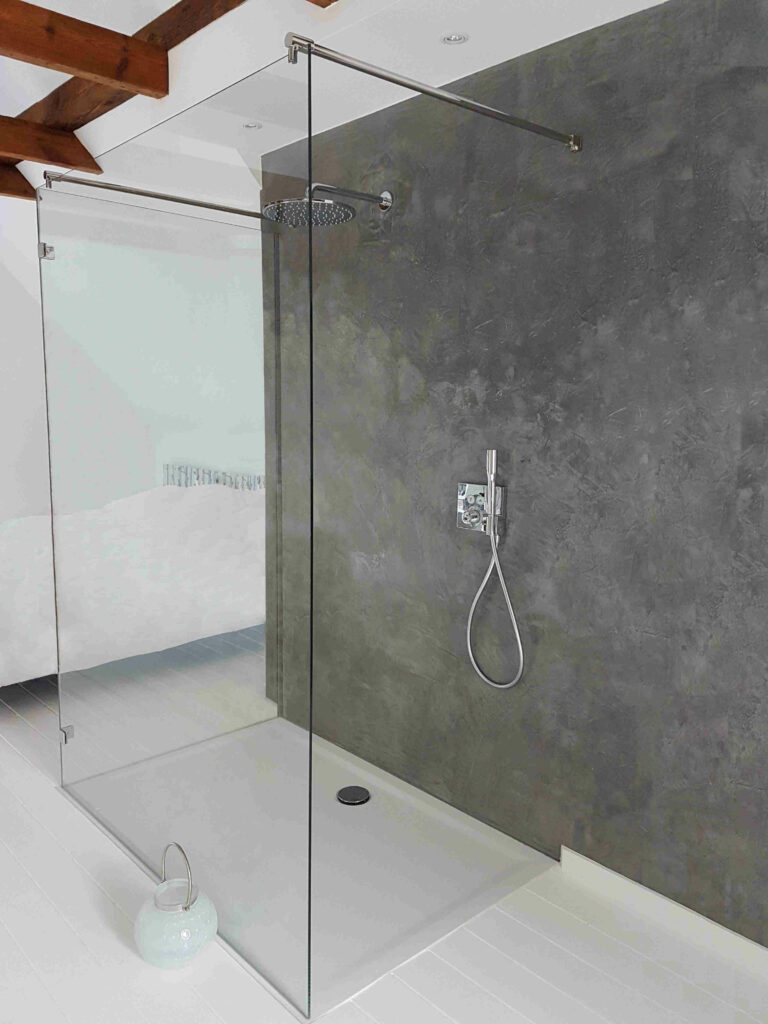 Edelstahl-Duschprofil Mit Gefälle – Glashalter Für Ebenerdige Dusche, 200 Cm, Links