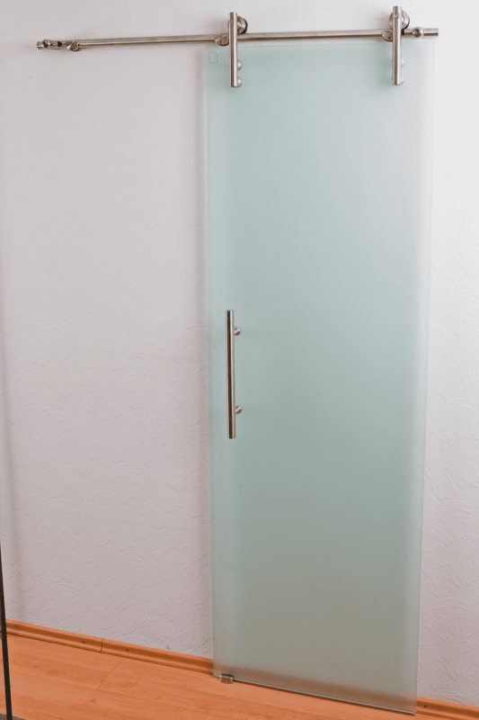 Produktbild von Glastür GDR868-S Satinato Mit Kristallrillenschliff & Blauem Schmuckstein – Edler Hingucker